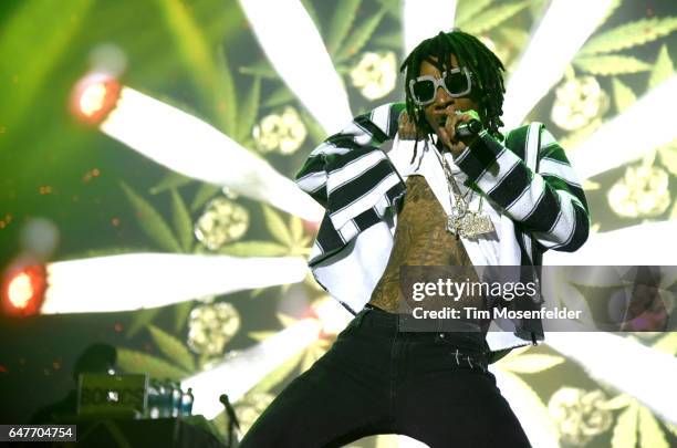 Wiz Khalifa performs during the Okeechobee Music Festival on March 3, 2017 in Okeechobee, Florida.