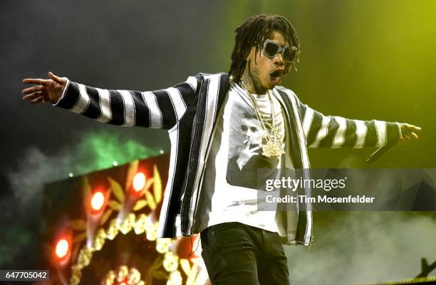 Wiz Khalifa performs during the Okeechobee Music Festival on March 3, 2017 in Okeechobee, Florida.