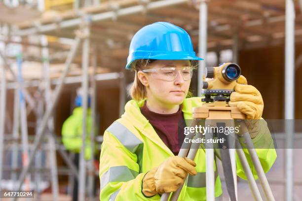 female construction trainee - civil engineering student stock pictures, royalty-free photos & images