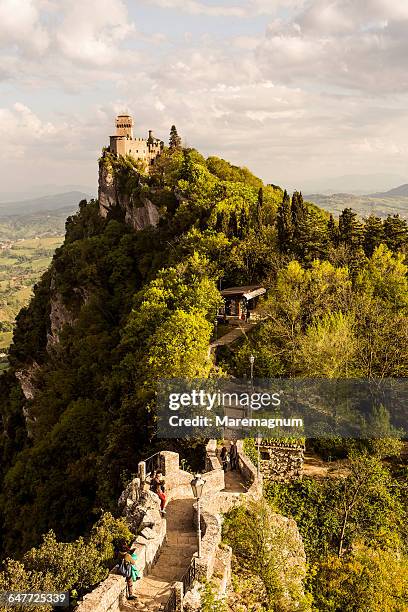 the second torre (tower) called cesta or fratta - cesta stock pictures, royalty-free photos & images