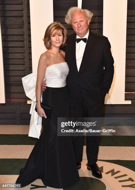 Vanity Fair editor Graydon Carter and Anna Scott arrive at the 2017 Vanity Fair Oscar Party Hosted By Graydon Carter at Wallis Annenberg Center for...