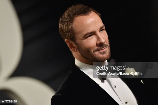 Fahion designer Tom Ford arrives at the 2017 Vanity Fair Oscar Party Hosted By Graydon Carter at Wallis Annenberg Center for the Performing Arts on...