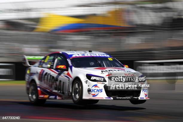 Nick Percat drives the Team Clipsal Brad Jones Racing Commodore VF during race 1 for the Clipsal 500, which is part of the Supercars Championship at...