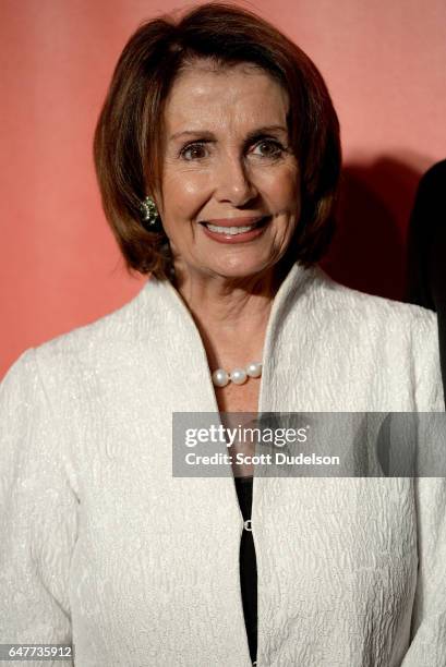 Politician Nancy Pelosi attends the 2017 MusiCares Person of the Year red carpet on February 10, 2017 in Los Angeles, California.