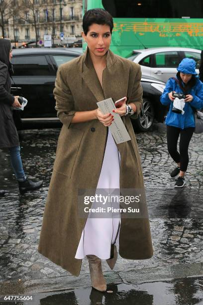 Deena Aljuhani Abdulaziz arrives at the Haider Ackermann show as part of the Paris Fashion Week Womenswear Fall/Winter 2017/2018 on March 4, 2017 in...