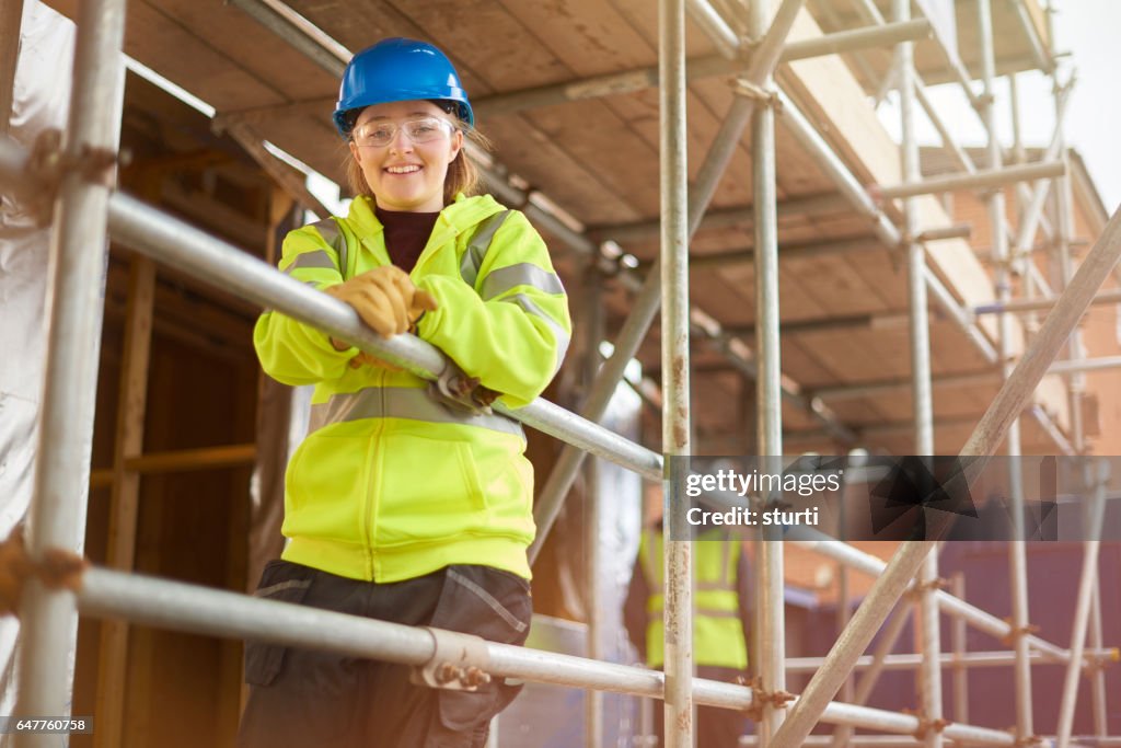 Female construction worker portrait