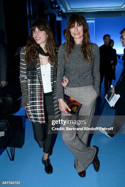 Lou Doillon and Caroline de Maigret attend the Haider Ackermann show as part of the Paris Fashion Week Womenswear Fall/Winter 2017/2018 on March 4,...