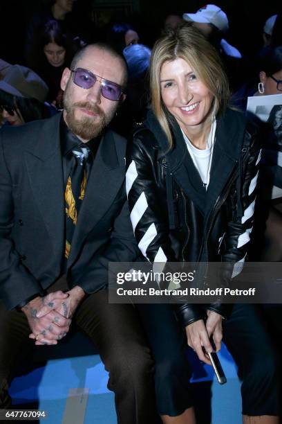 Justin O'shea and guest attend the Haider Ackermann show as part of the Paris Fashion Week Womenswear Fall/Winter 2017/2018 on March 4, 2017 in...