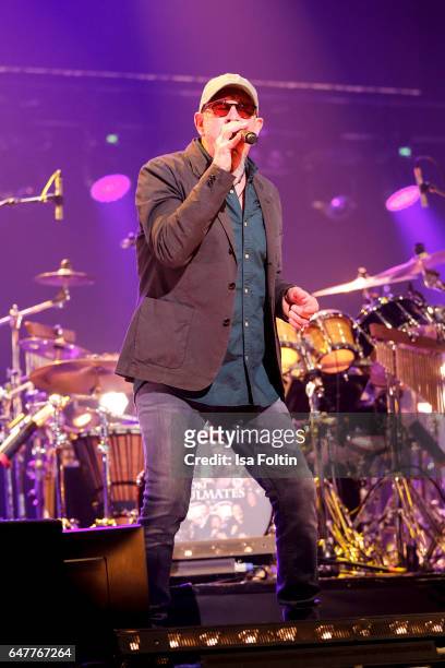 British singer, guitar player and composer Chris Thompson performs at the Man Doki Soulmates: Wings Of Freedom Concert on March 3, 2017 in London,...