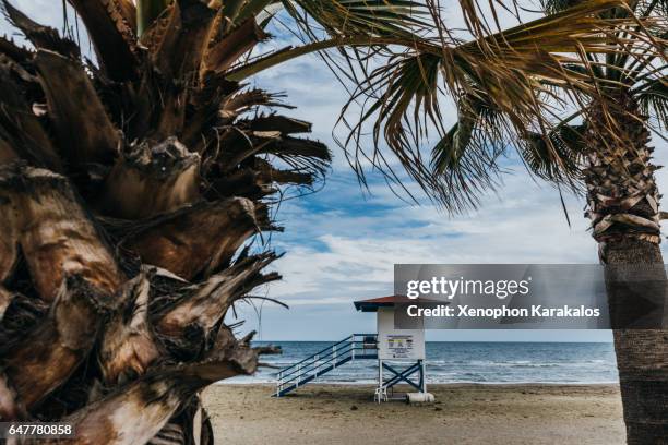 mackenzie beach in larnaca-cyprus on winter - larnaca stock pictures, royalty-free photos & images