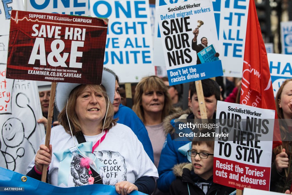 Protestors March To Save The NHS