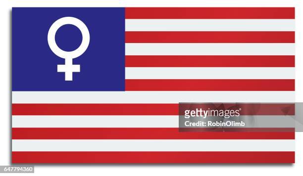 女性の権利アメリカ国旗 - female symbol点のイラスト素材／クリップアート素材／マンガ素材／アイコン素材