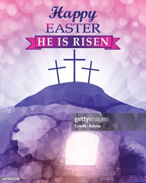 easter empty tomb - easter cross stock illustrations