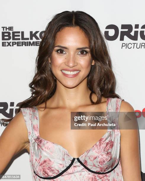 Actress Adria Arjona attends the screening of "The Belko Experiment" at Aero Theatre on March 3, 2017 in Santa Monica, California.