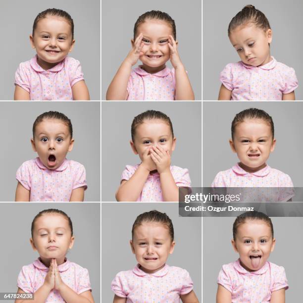 toddler making different face expressions - part of a series ストックフォトと画像