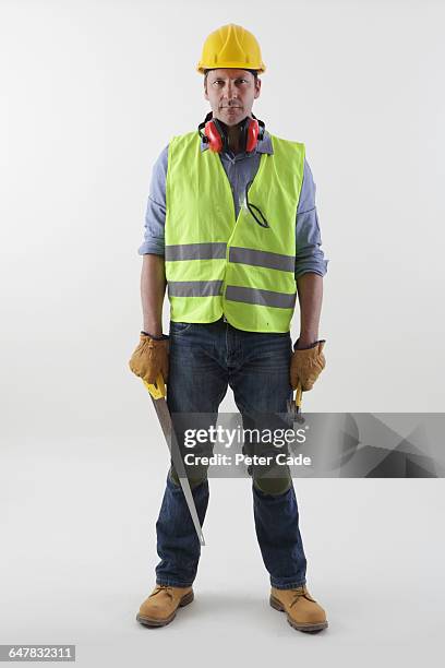 builder - hard hat white background stock pictures, royalty-free photos & images