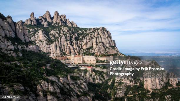 the monastery at montserrat - convento imagens e fotografias de stock