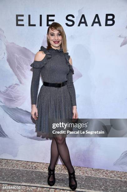 Deborah Francois attends the Elie Saab show as part of the Paris Fashion Week Womenswear Fall/Winter 2017/2018 on March 4, 2017 in Paris, France.