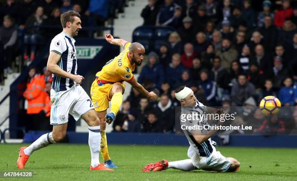 Andros Townsend of Crystal Palace scores his sides second goal during the Premier League match between West Bromwich Albion and Crystal Palace at The...