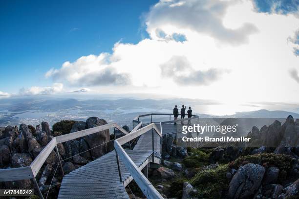 view from mt. wellington - hobart stock pictures, royalty-free photos & images