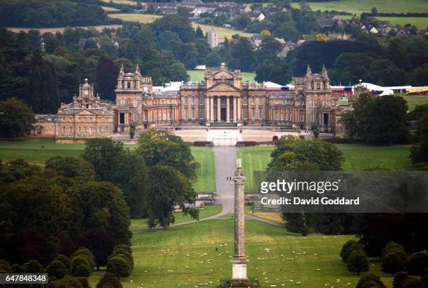 An aerial view of Blenheim Palace, birthplace of Sir Winston Churchill on July 7 2009. The English Baroque style Palace is located among 2000 acres...