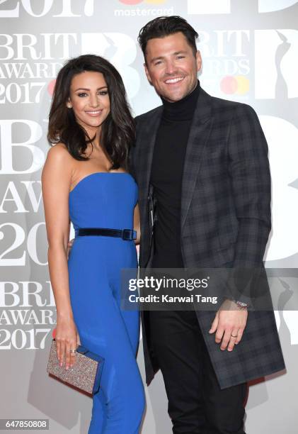 Michelle Keegan, Mark Wright attend The BRIT Awards 2017 at The O2 Arena on February 22, 2017 in London, England.