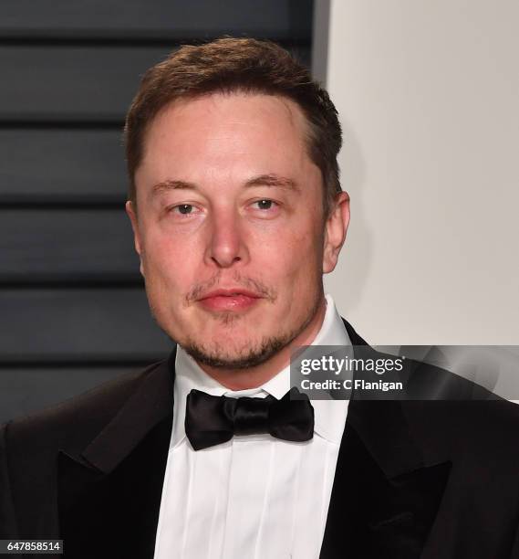 SpaceX CEO Elon Musk attends the 2017 Vanity Fair Oscar Party hosted by Graydon Carter at Wallis Annenberg Center for the Performing Arts on February...