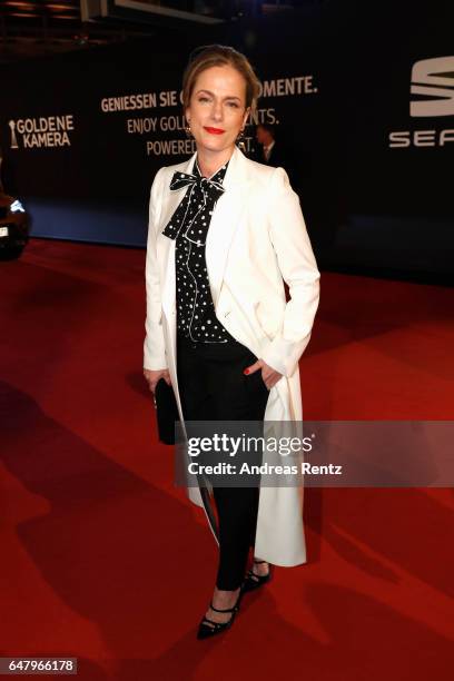 Claudia Michelsen arrives for the Goldene Kamera on March 4, 2017 in Hamburg, Germany.