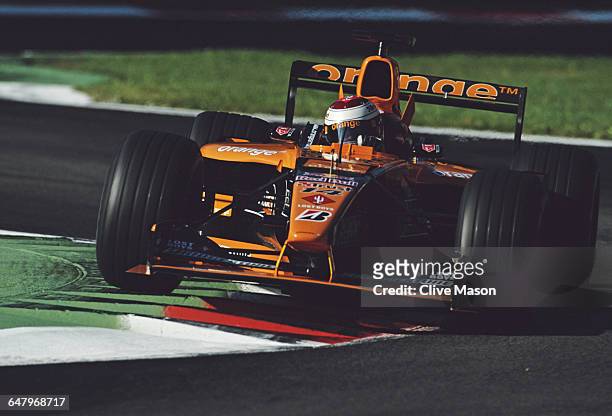 Jos Verstappen of the Netherlands drives the Orange Arrows Asiatech Arrows A22 Asiatech V10 during the Italian Grand Prix on 16 September 2001 at the...