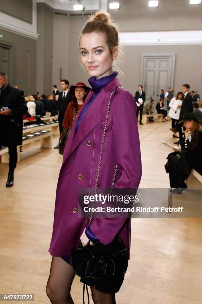 Egerie de Nina Ricci" Frida Gustavsson attends the Nina Ricci show as part of the Paris Fashion Week Womenswear Fall/Winter 2017/2018 on March 4,...