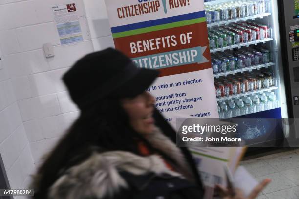 An immigrant arrives to receive assistance to complete her U.S. Citizenship application at a CUNY Citizenship Now! event held in the Bronx on March...