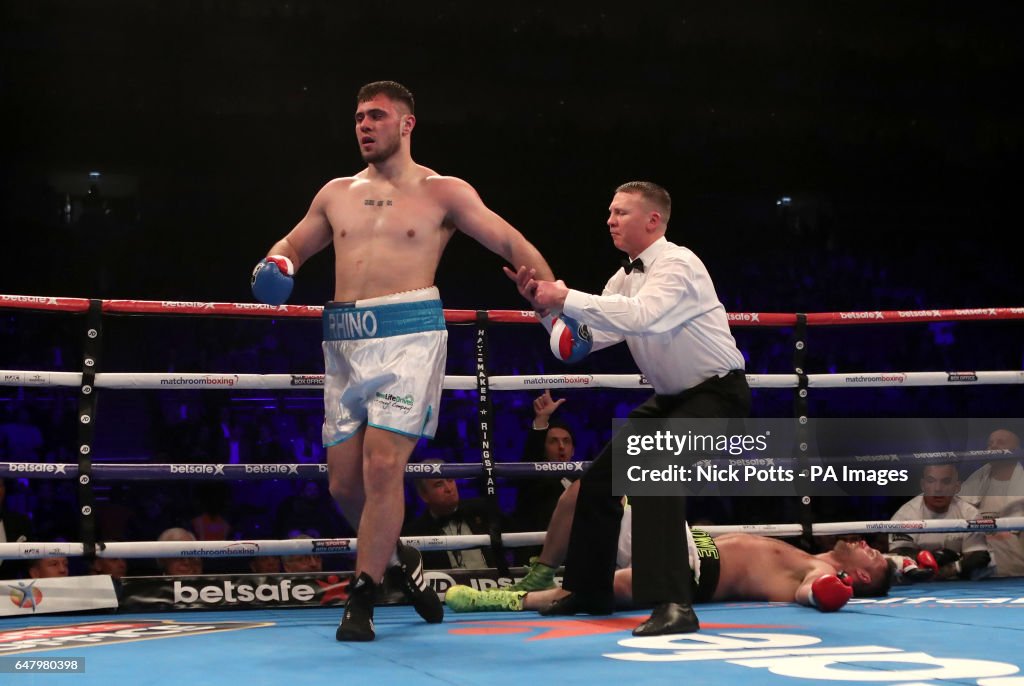 Boxing Howe Dave Allen celebrates his victory over David Howe in the heavyweight ...
