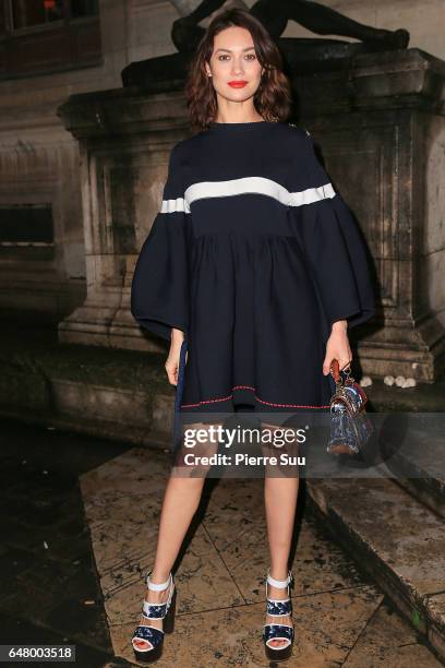 Olga Kurylenko arrives at the Sonia Rykiel show as part of the Paris Fashion Week Womenswear Fall/Winter 2017/2018 on March 4, 2017 in Paris, France.