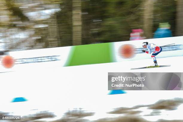 Marit Bjoergen from Norway during Ladies cross-country 30 km Mass Start Free final, at FIS Nordic World Ski Championship 2017 in Lahti. On Saturday,...