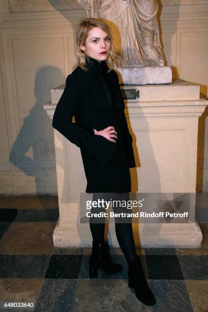 Beatrice Martin, Coeur de Pirate, attends the Sonia Rykiel show as part of the Paris Fashion Week Womenswear Fall/Winter 2017/2018 on March 4, 2017...