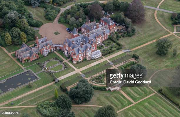 Aerial view of Bagshot Park the Royal residence of Prince Edward, Earl of Wessex and Sophie, Countess of Wessex on June 09, 2009. This brick and...