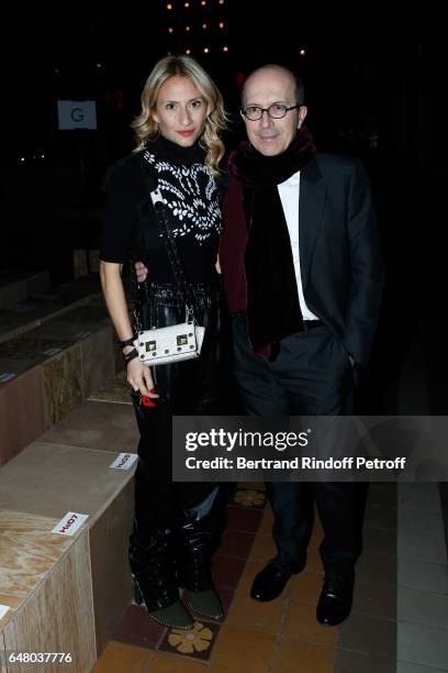 Lola Burstein-Rykiel and CEO of Sonia Rykiel, Jean-Marc Loubier attend the Sonia Rykiel show as part of the Paris Fashion Week Womenswear Fall/Winter...