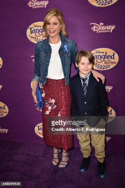 Actress Julie Bowen and Oliver McLanahan Phillips attend a screening of Disney Channel's "Tangled Before Ever After" at The Paley Center for Media on...