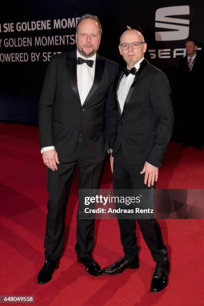 Smudo and Thomas D arrive for the Goldene Kamera on March 4, 2017 in Hamburg, Germany.