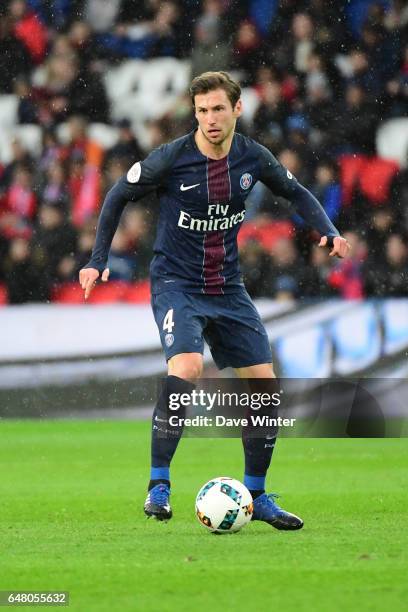 Grzegorz Krychowiak of PSG during the French Ligue 1 match between Paris Saint Germain and Nancy at Parc des Princes on March 4, 2017 in Paris,...