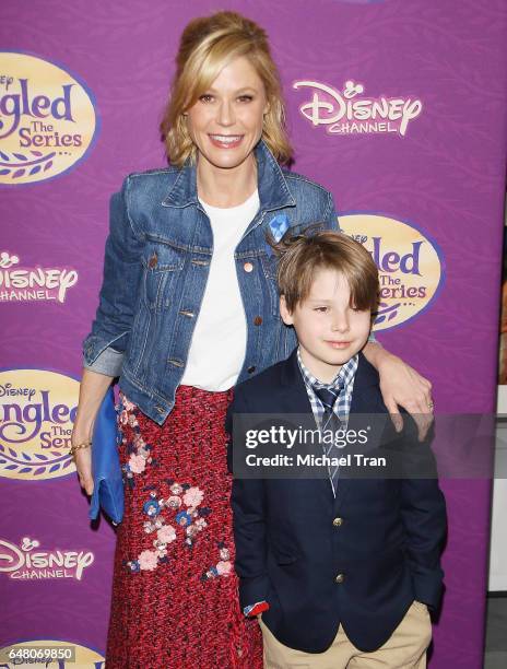 Julie Bowen and Oliver McLanahan Phillips arrive at Disney's "Tangled Before Ever After" held at The Paley Center for Media on March 4, 2017 in...