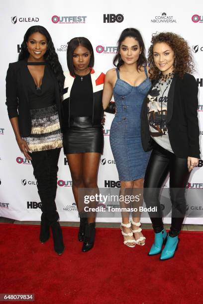 Amiyah Scott, Ryan Destiny, Brittany O'Grady and Jude Demorest attend the 2017 Outfest Fusion LGBT People of Color Film Festival - "Star" at the...