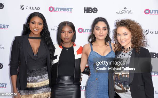 Actors Amiyah Scott, Ryan Destiny, Brittany O'Grady and Jude Demorest attend a screening of "Star at the 2017 Outfest Fusion LGBT People of Color...