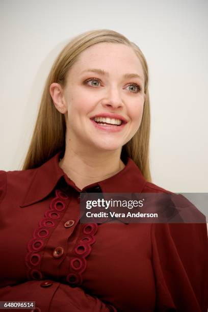 Amanda Seyfried at "The Last Word" press conference at the Four Seasons Hotel on March 3, 2017 in Beverly Hills, California.