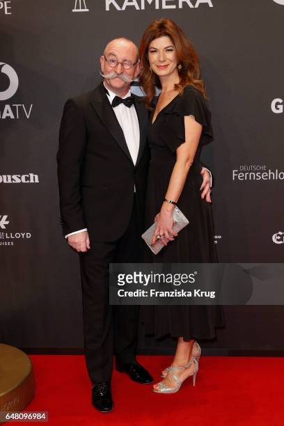 Horst Lichter and Nada Lichter arrive for the Goldene Kamera on March 4, 2017 in Hamburg, Germany.