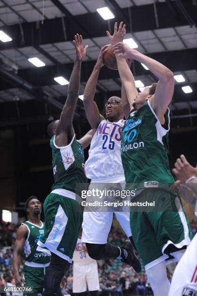 Akil Mitchell of the Long Island Nets in action during game against the Texas Legends at The Dr Pepper Arena on March 4, 2017 in Frisco, Texas. NOTE...