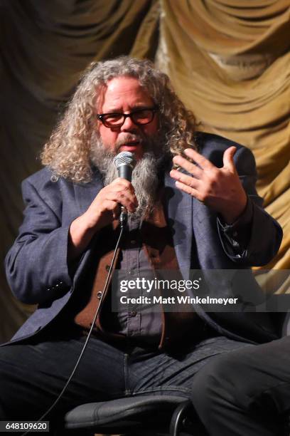 Actor Mark Boone Jr. Speaks onstage during the Film Independent at LACMA screening of "Patriot" at Bing Theatre At LACMA on March 4, 2017 in Los...