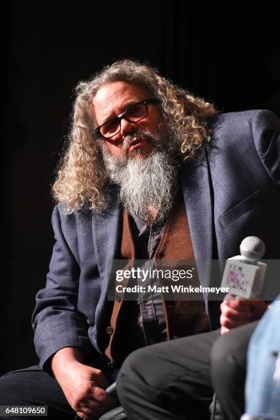 Actor Mark Boone Jr. Speaks onstage during the Film Independent at LACMA screening of "Patriot" at Bing Theatre At LACMA on March 4, 2017 in Los...
