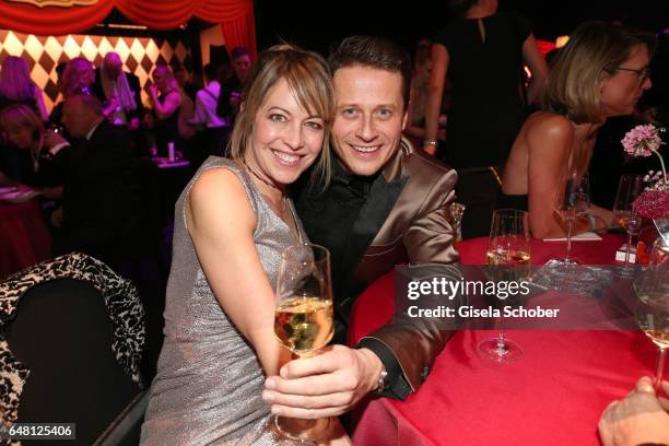 Roman Knizka and his wife Stefanie Mensing during the Goldene Kamera after show party at Messe Hamburg on March 4, 2017 in Hamburg, Germany.