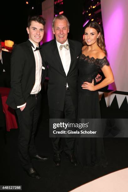 Joerg Wontorra and his daughter Laura Wontorra and his son Marcel Wontorra during the Goldene Kamera after show party at Messe Hamburg on March 4,...